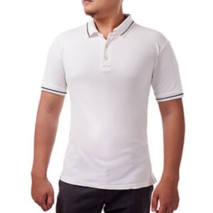 unique polo top and whihte bodtw